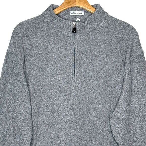 Peter Millar Tri-melange Fleece Quarter-zip Sweater Men's Sz XXL - Picture 3 of 4